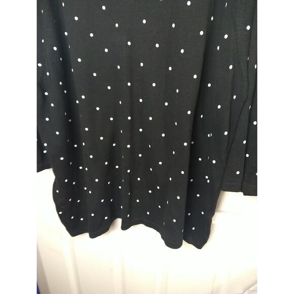 C.D Daniels Woman 2X Sweater V Neck Black White Floral Polka Dot Casual... - Picture 3 of 7